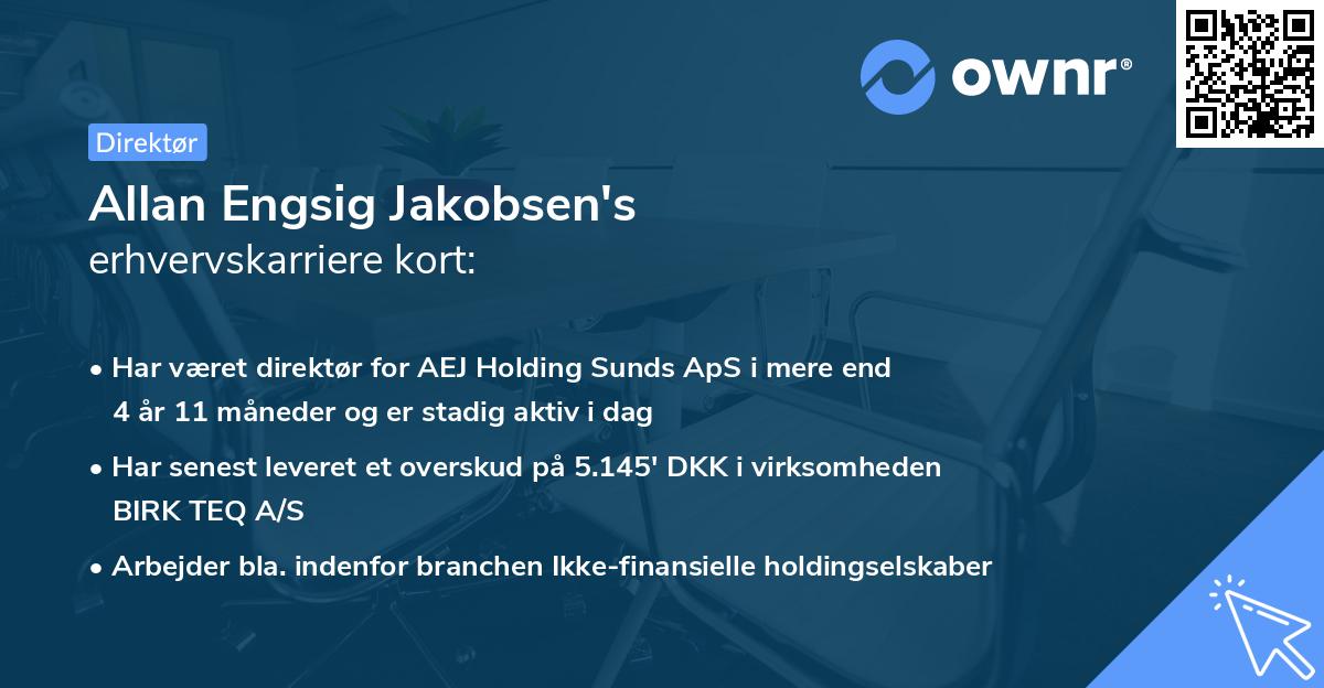Allan Engsig Jakobsen's erhvervskarriere kort