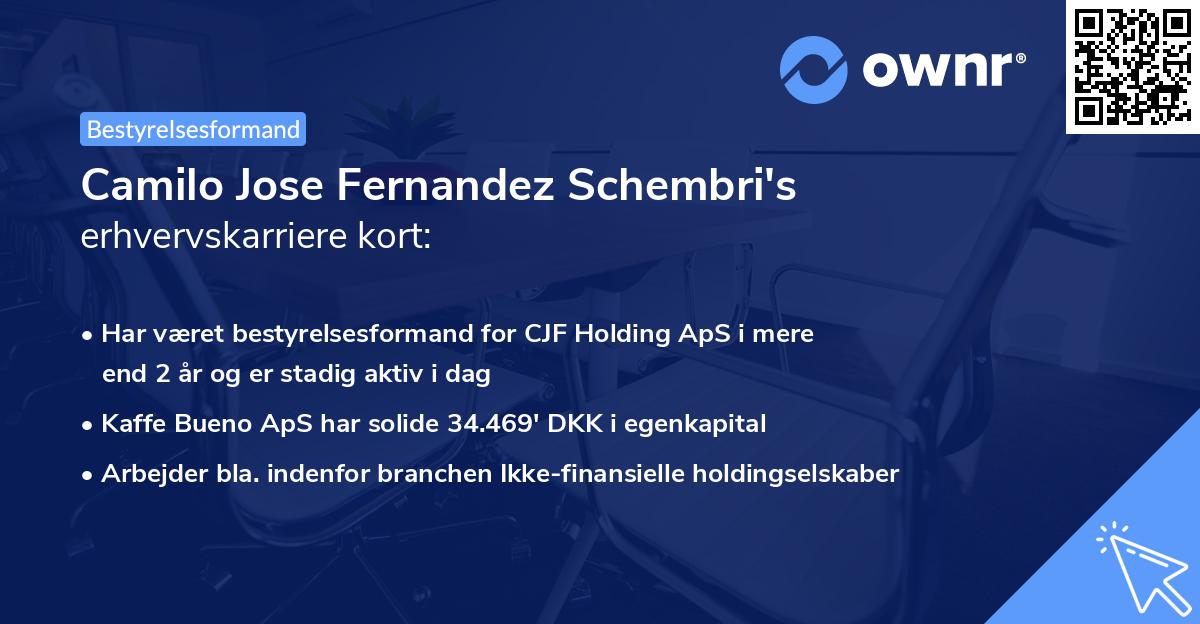 Camilo Jose Fernandez Schembri's erhvervskarriere kort