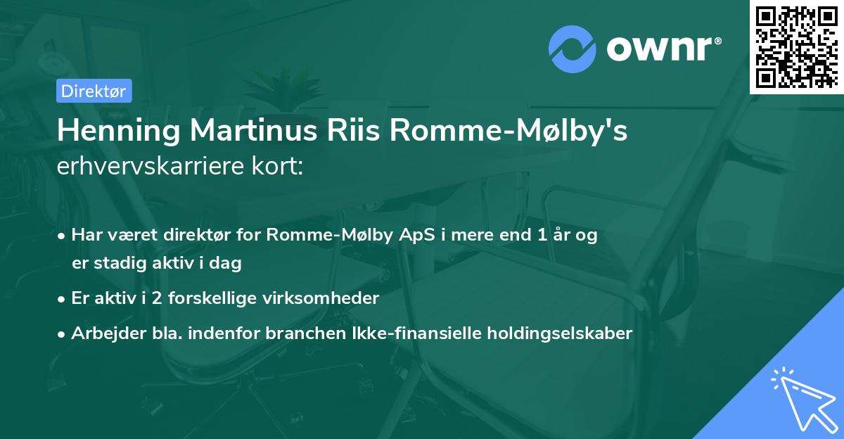 Henning Martinus Riis Romme-Mølby's erhvervskarriere kort