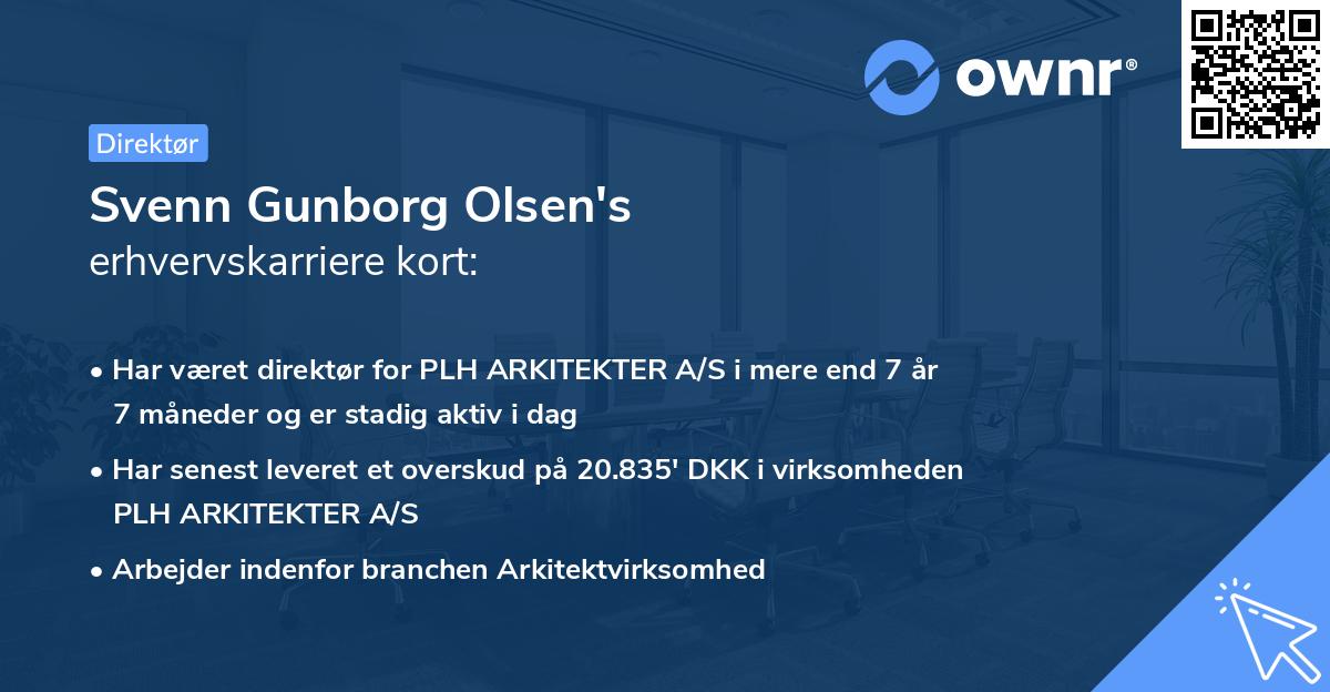 Svenn Gunborg Olsen's erhvervskarriere kort