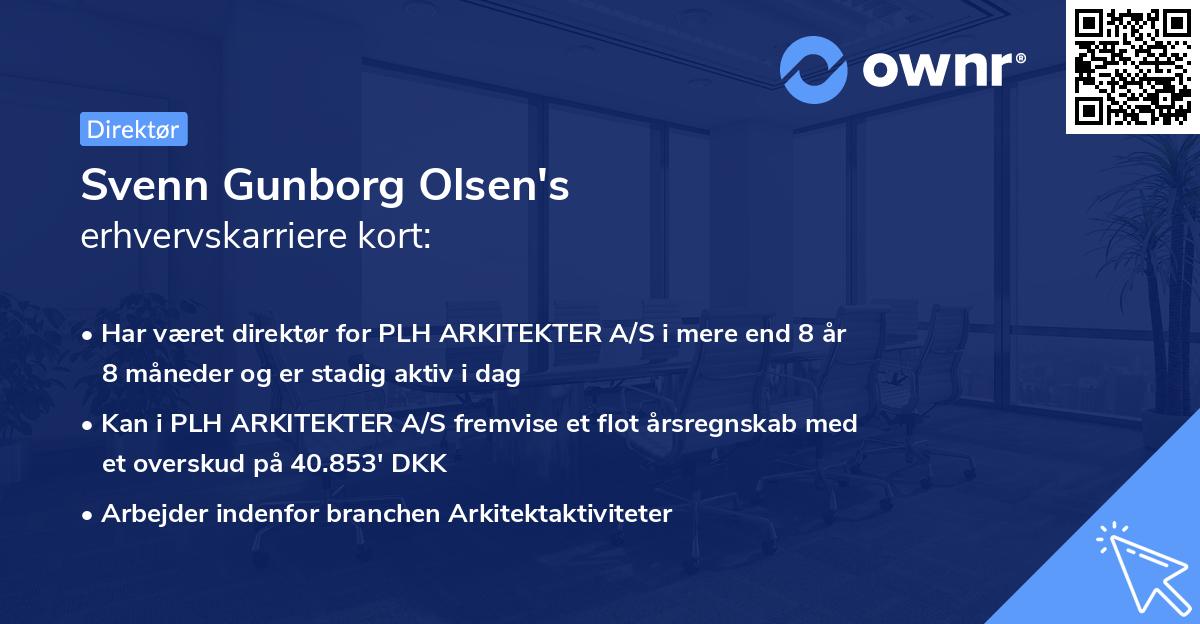 Svenn Gunborg Olsen's erhvervskarriere kort