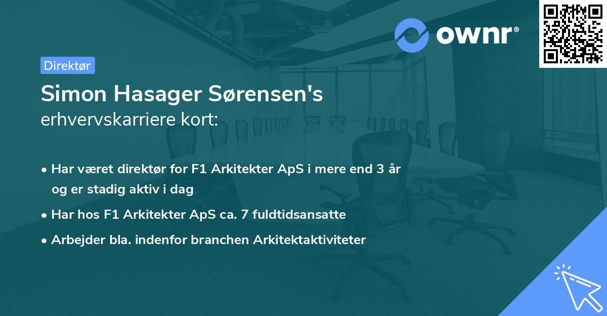 Simon Hasager Sørensen's erhvervskarriere kort