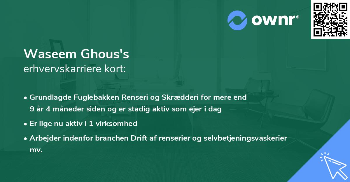 Waseem Ghous's erhvervskarriere kort