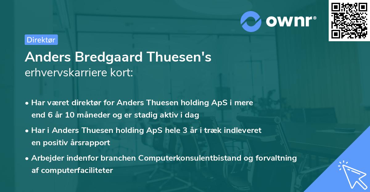 Anders Bredgaard Thuesen's erhvervskarriere kort