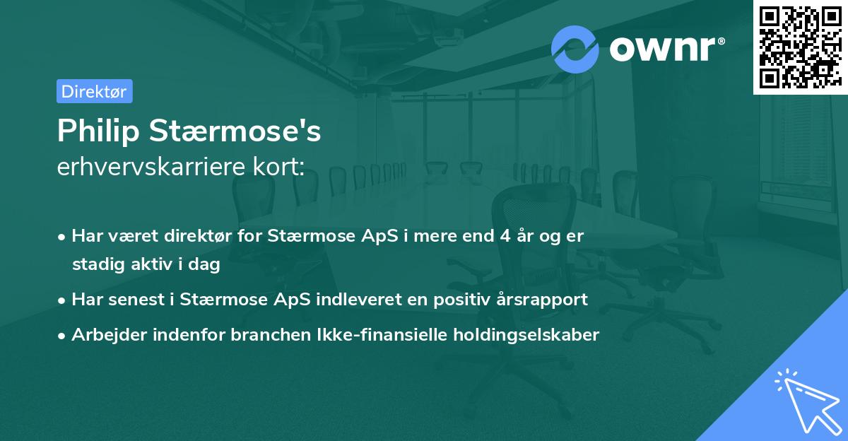 Philip Stærmose's erhvervskarriere kort