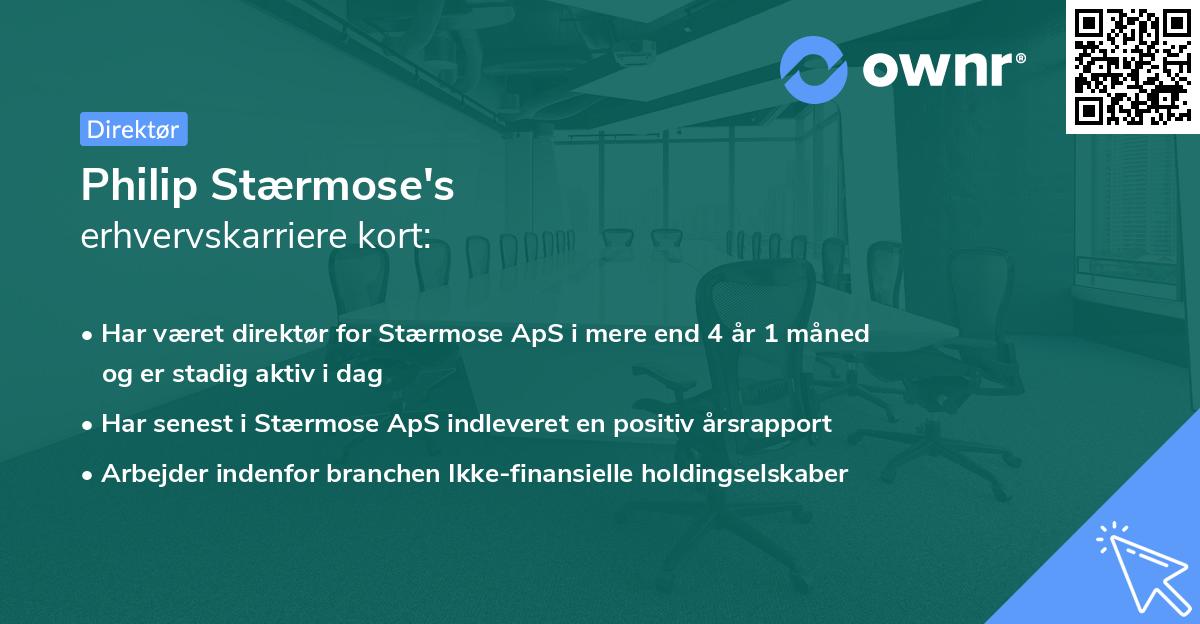 Philip Stærmose's erhvervskarriere kort