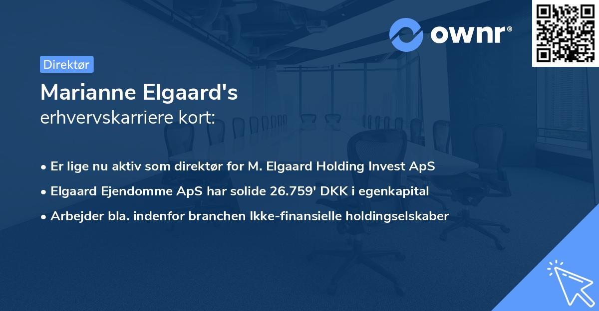 Marianne Elgaard's erhvervskarriere kort