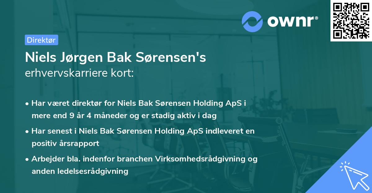 Niels Jørgen Bak Sørensen's erhvervskarriere kort