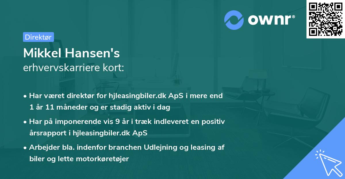 Mikkel Hansen's erhvervskarriere kort