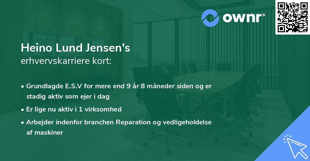 Heino Lund Jensen's erhvervskarriere kort