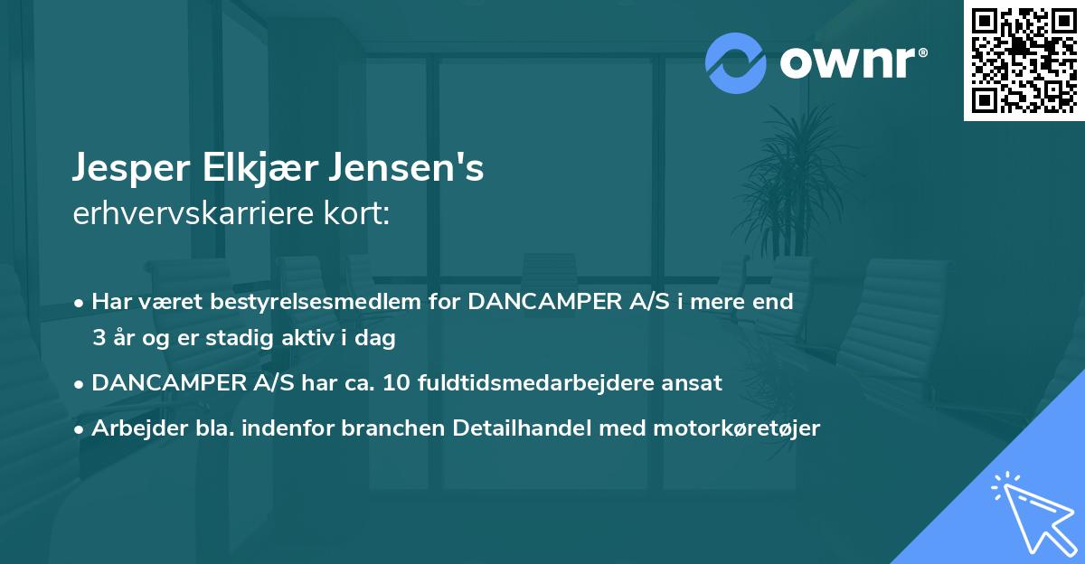 Jesper Elkjær Jensen's erhvervskarriere kort