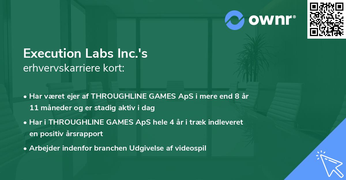 Execution Labs Inc.'s erhvervskarriere kort