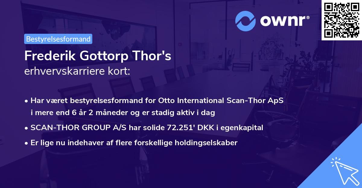 Frederik Gottorp Thor's erhvervskarriere kort