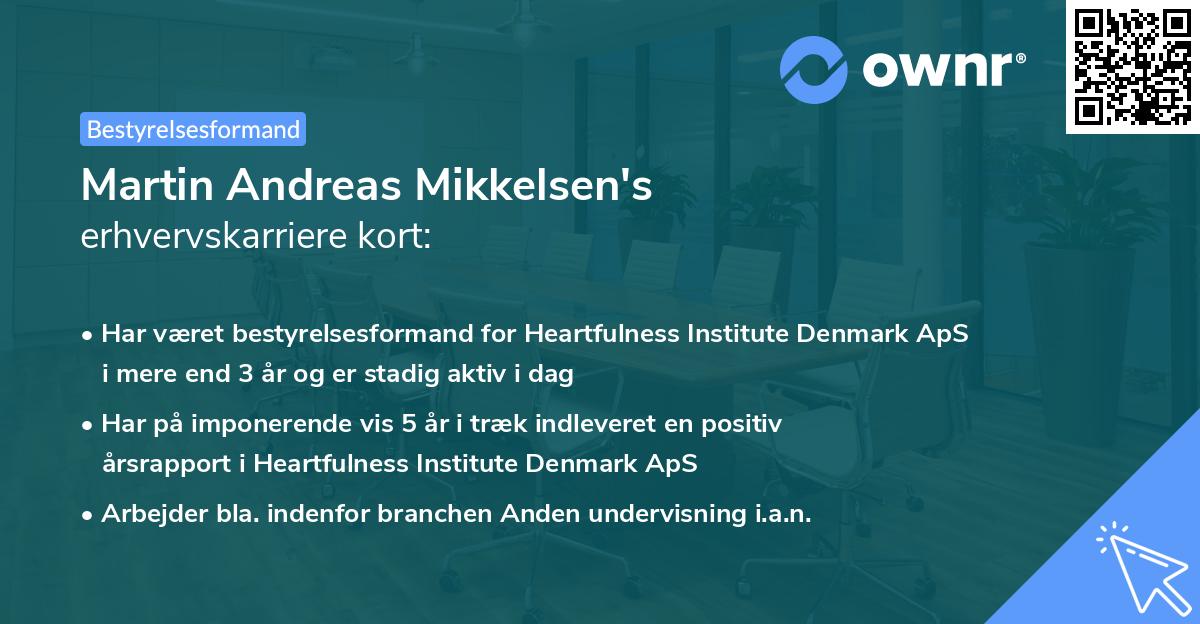 Martin Andreas Mikkelsen's erhvervskarriere kort