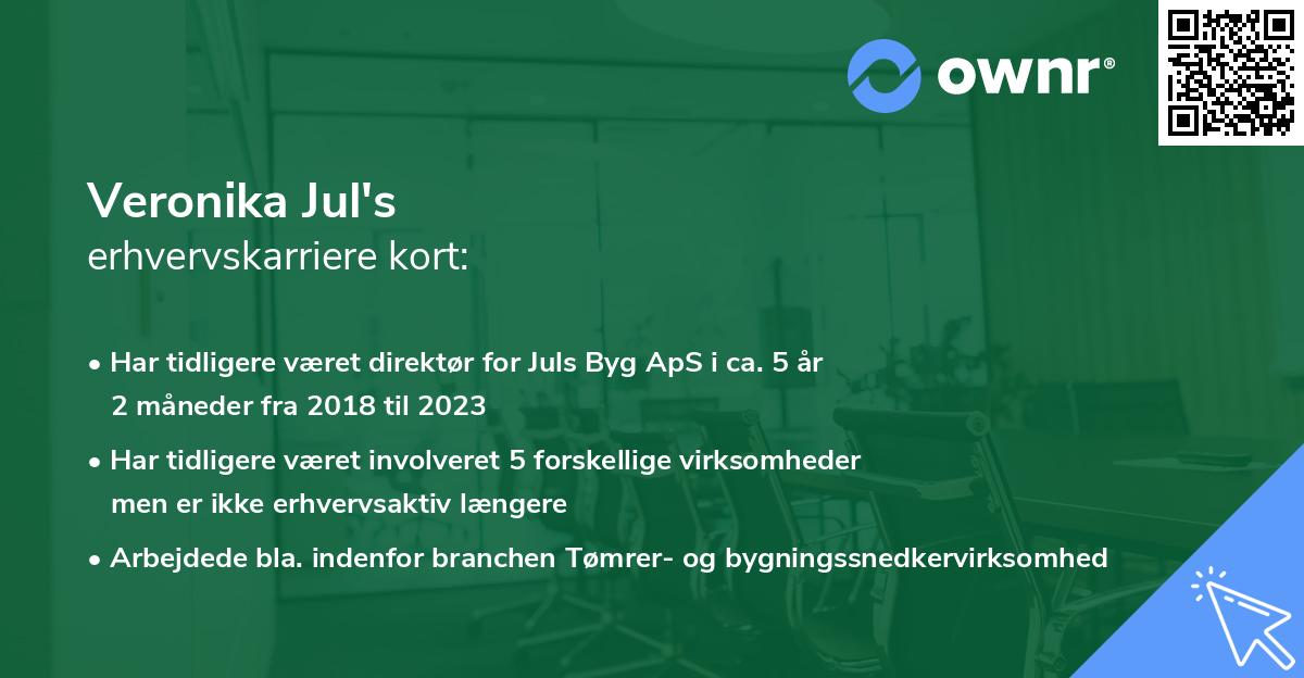 Veronika Jul's erhvervskarriere kort