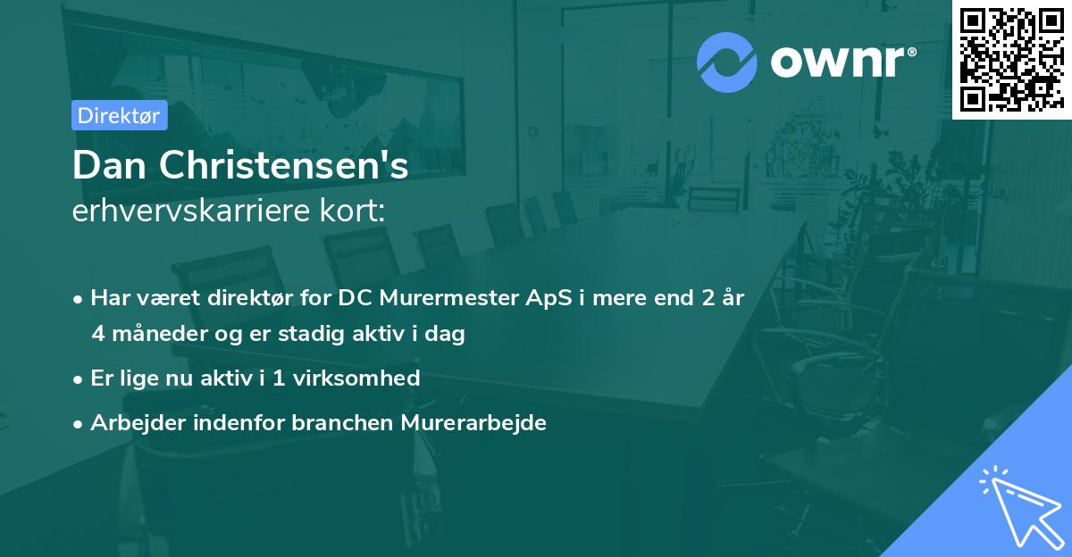 Dan Christensen's erhvervskarriere kort