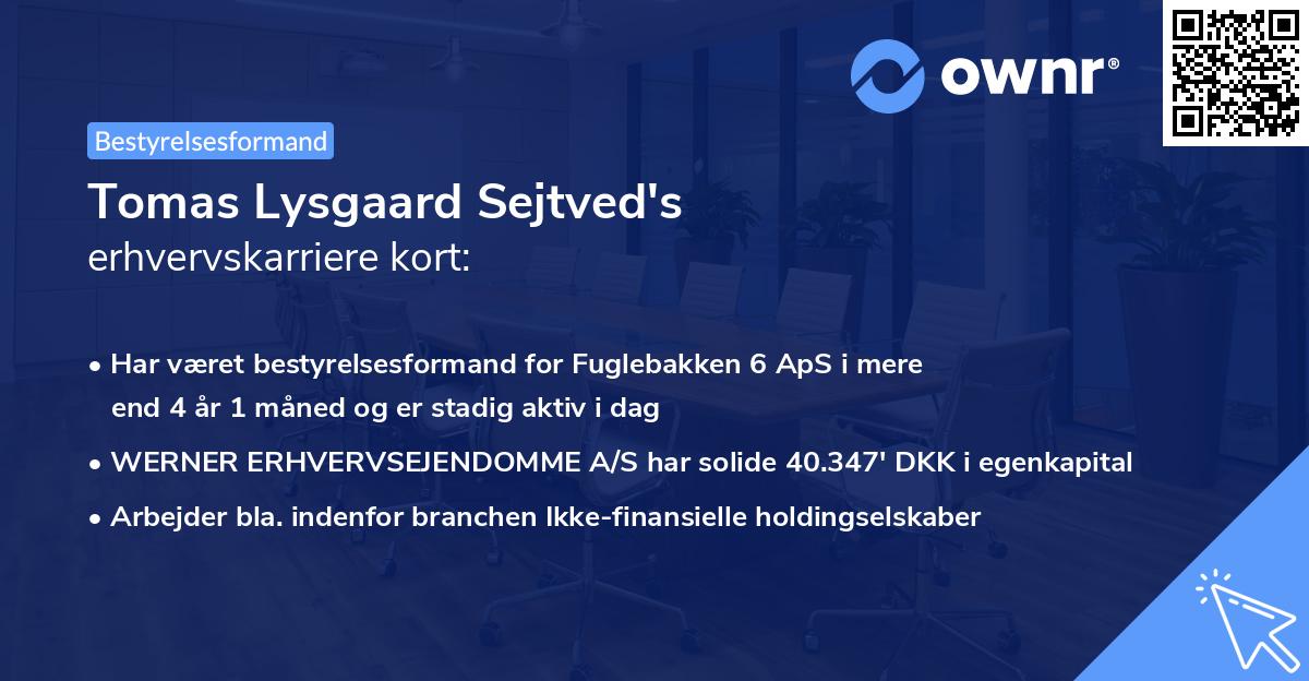 Tomas Lysgaard Sejtved's erhvervskarriere kort