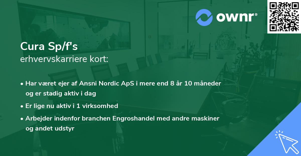 Cura Sp/f's erhvervskarriere kort