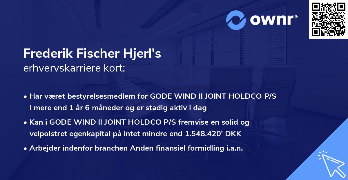 Frederik Fischer Hjerl's erhvervskarriere kort