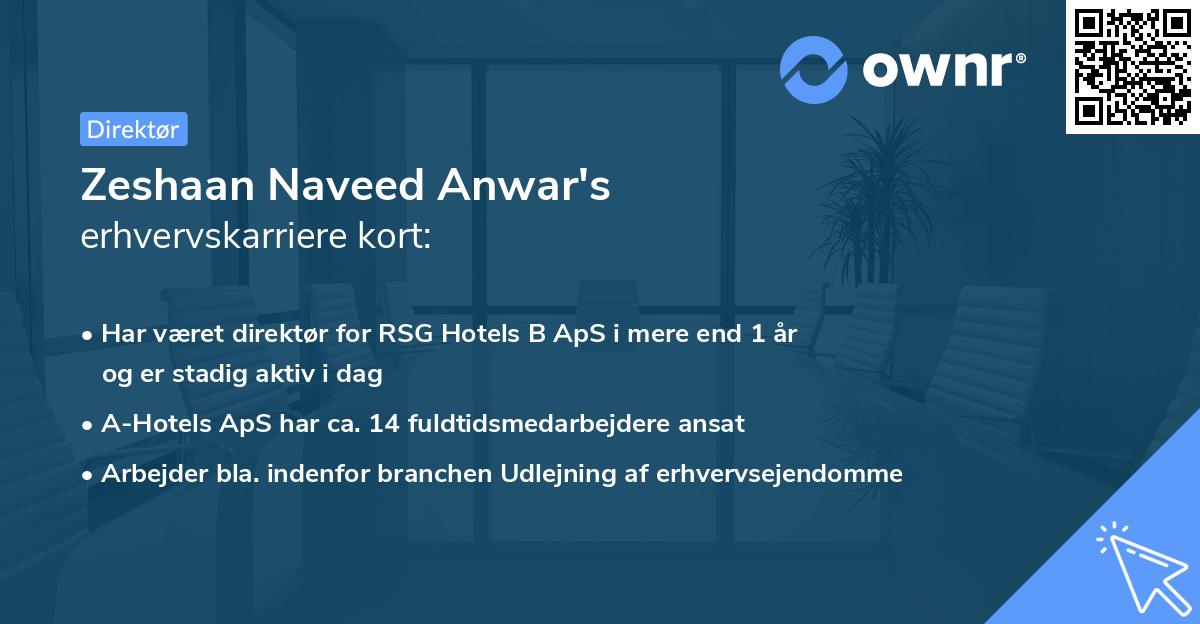 Zeshaan Naveed Anwar's erhvervskarriere kort