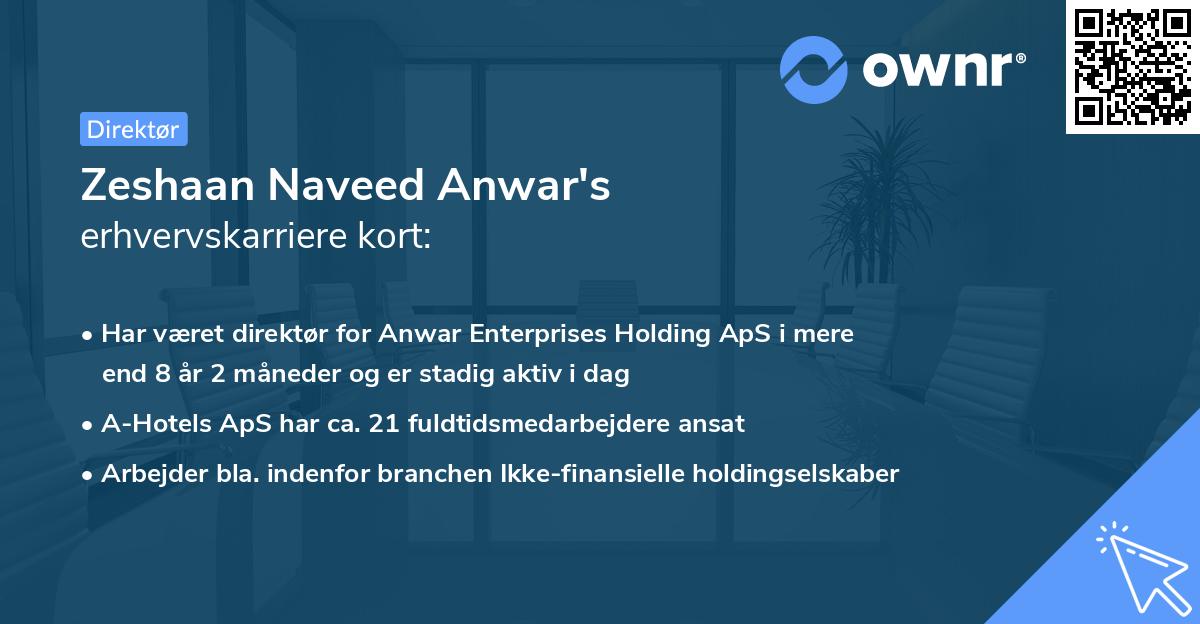 Zeshaan Naveed Anwar's erhvervskarriere kort