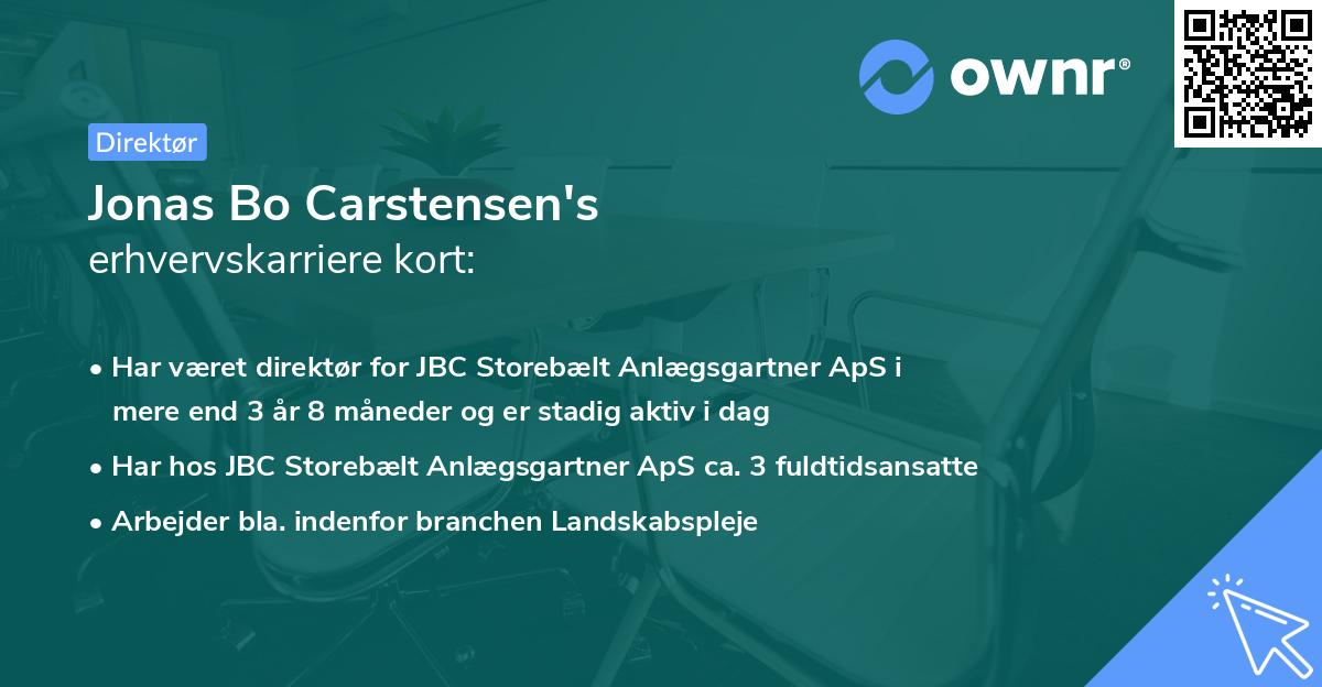 Jonas Bo Carstensen's erhvervskarriere kort