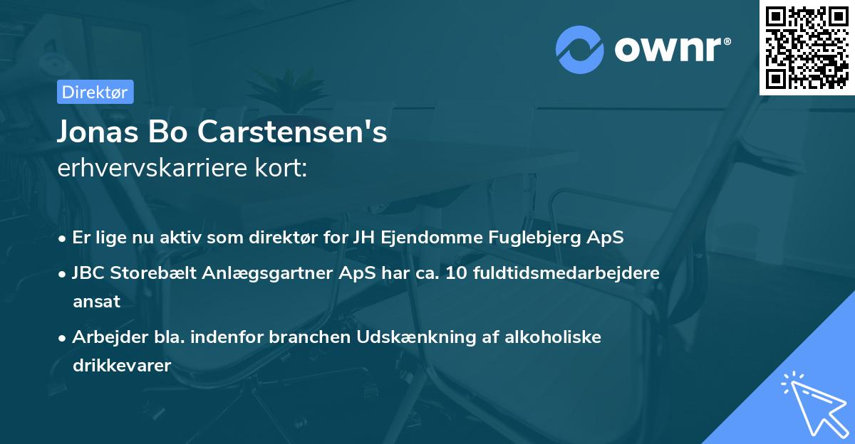 Jonas Bo Carstensen's erhvervskarriere kort