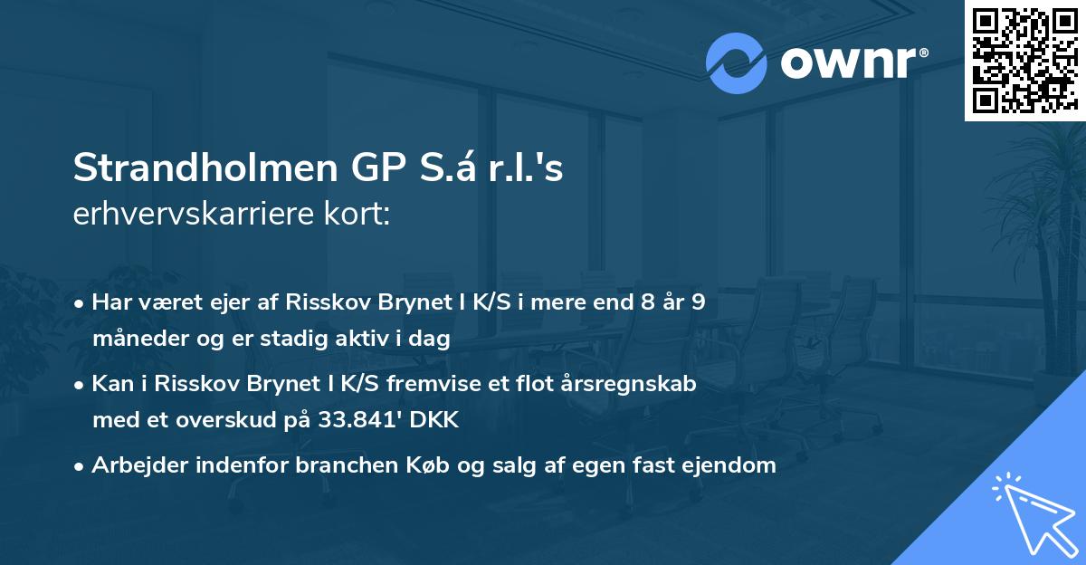Strandholmen GP S.á r.l.'s erhvervskarriere kort