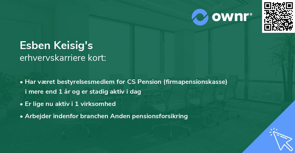 Esben Keisig's erhvervskarriere kort