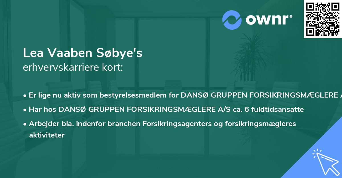 Lea Vaaben Søbye's erhvervskarriere kort