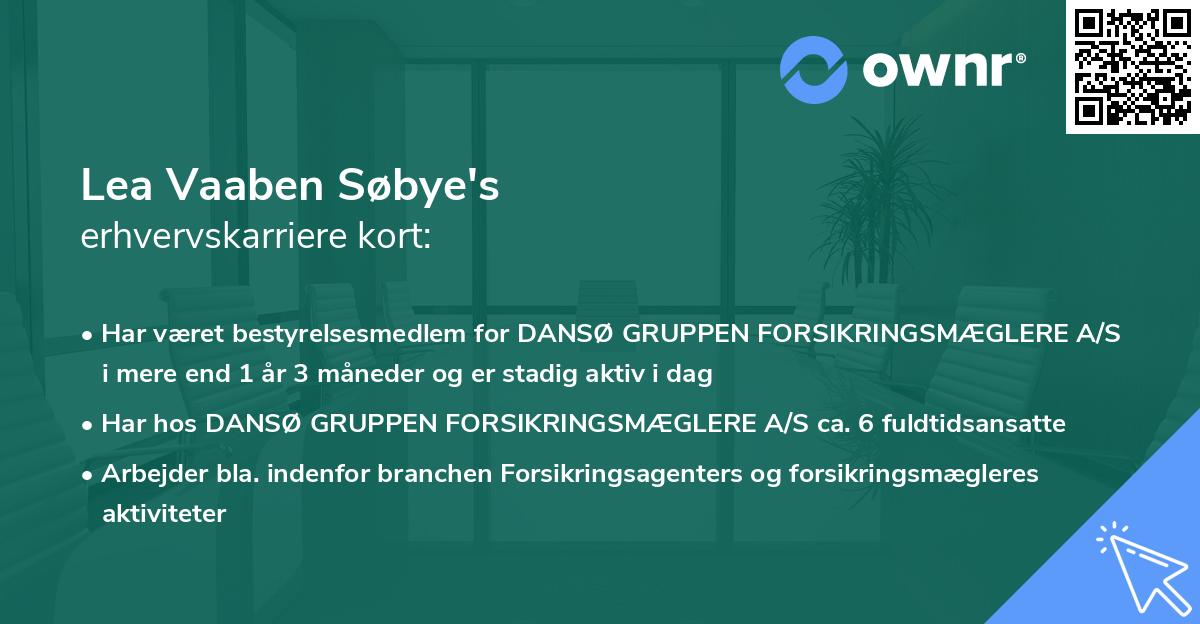 Lea Vaaben Søbye's erhvervskarriere kort
