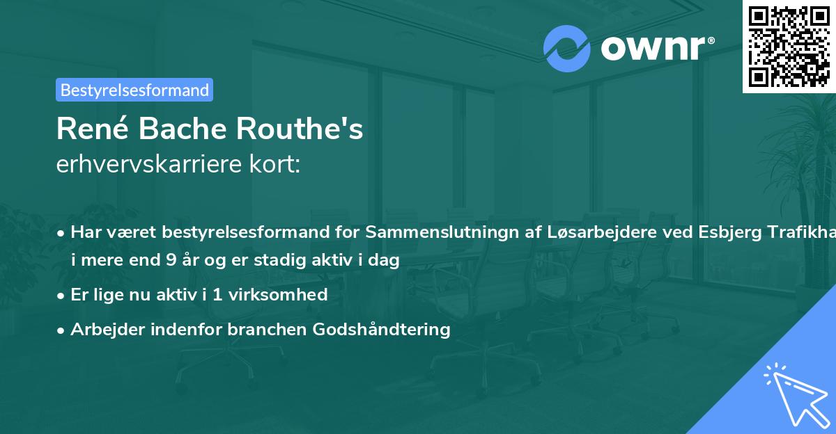 René Bache Routhe's erhvervskarriere kort