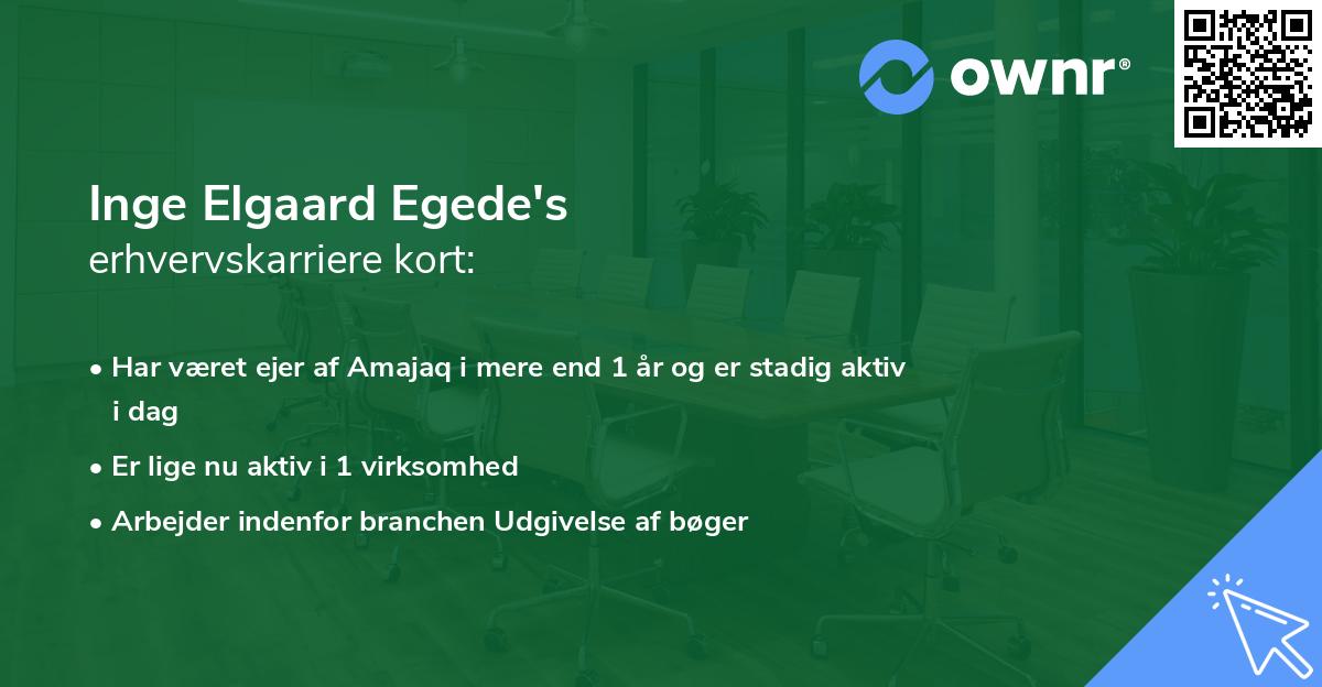 Inge Elgaard Egede's erhvervskarriere kort