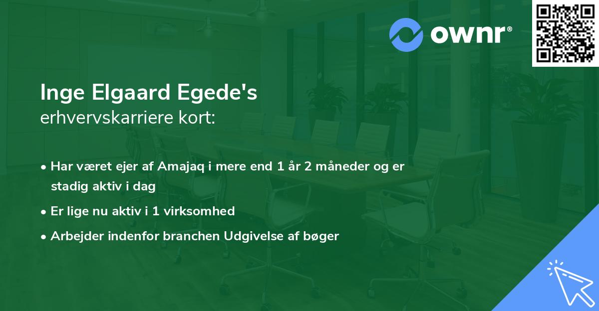 Inge Elgaard Egede's erhvervskarriere kort