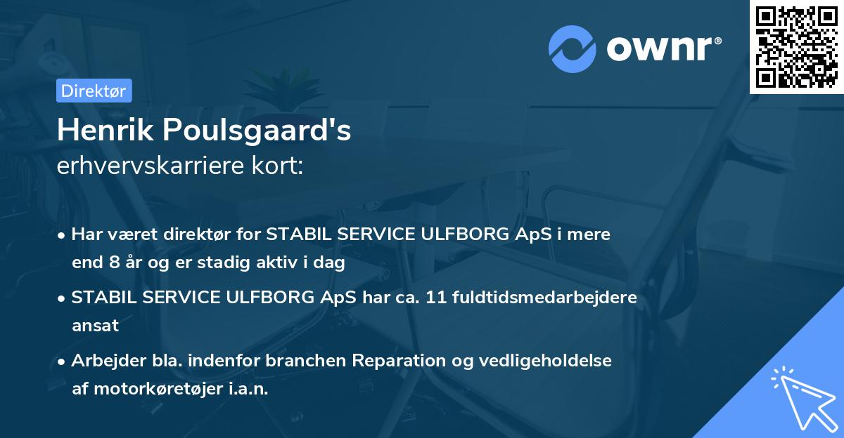 Henrik Poulsgaard's erhvervskarriere kort