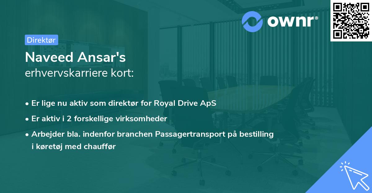 Naveed Ansar's erhvervskarriere kort