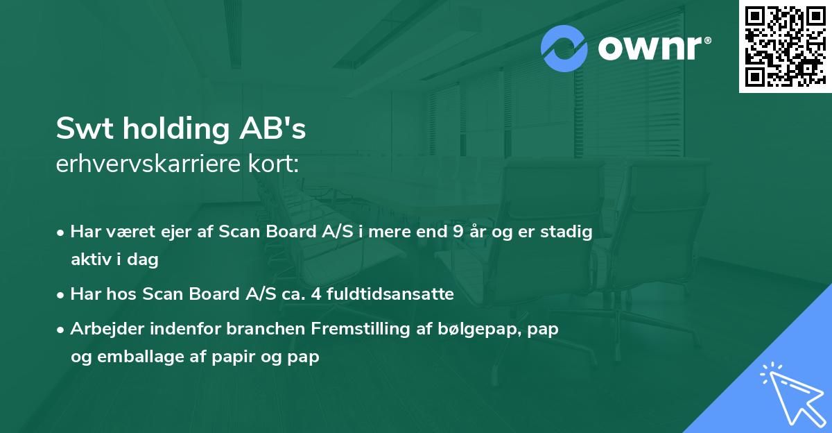 Swt holding AB's erhvervskarriere kort