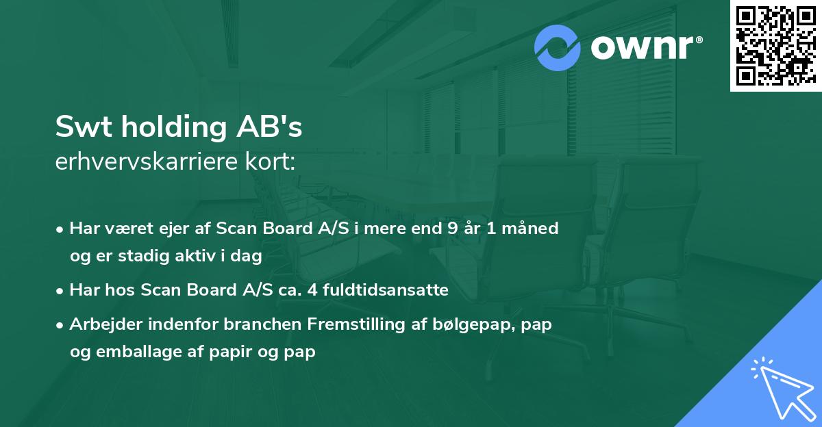 Swt holding AB's erhvervskarriere kort