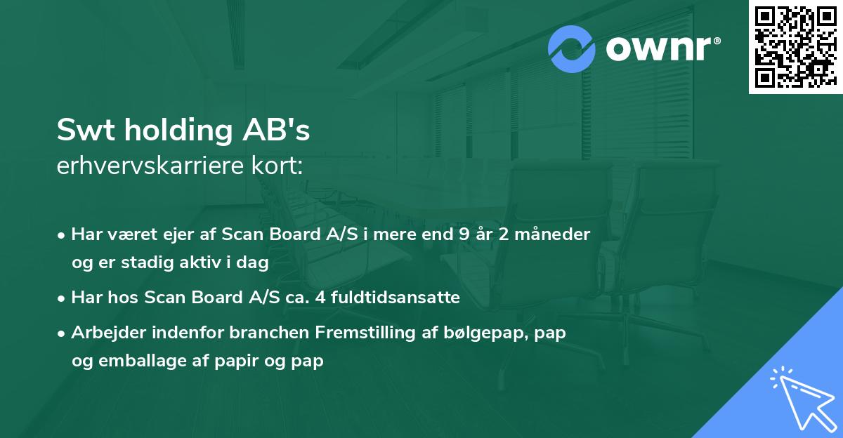 Swt holding AB's erhvervskarriere kort