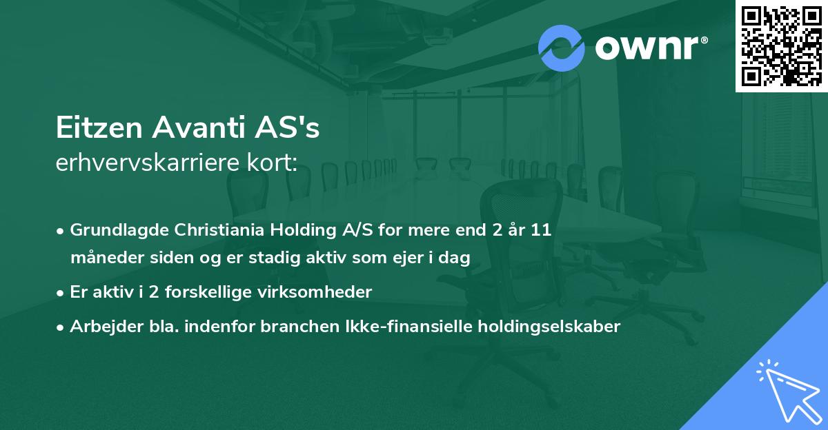 Eitzen Avanti AS's erhvervskarriere kort