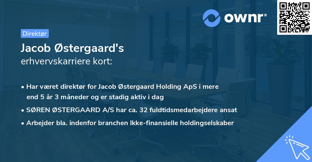 Jacob Østergaard's erhvervskarriere kort