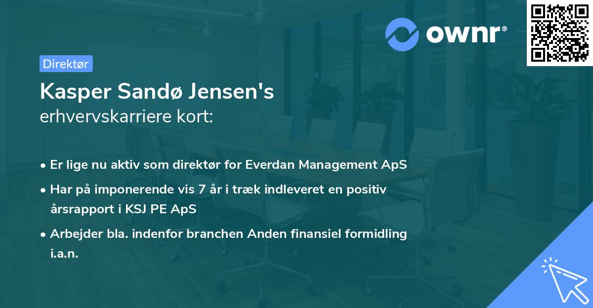 Kasper Sandø Jensen's erhvervskarriere kort