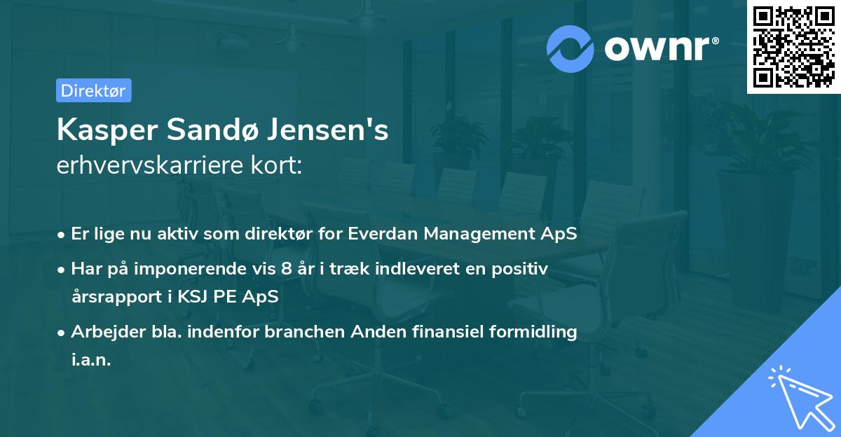 Kasper Sandø Jensen's erhvervskarriere kort