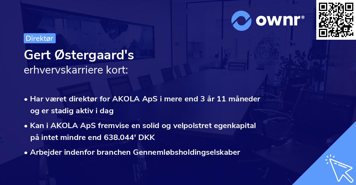 Gert Østergaard's erhvervskarriere kort