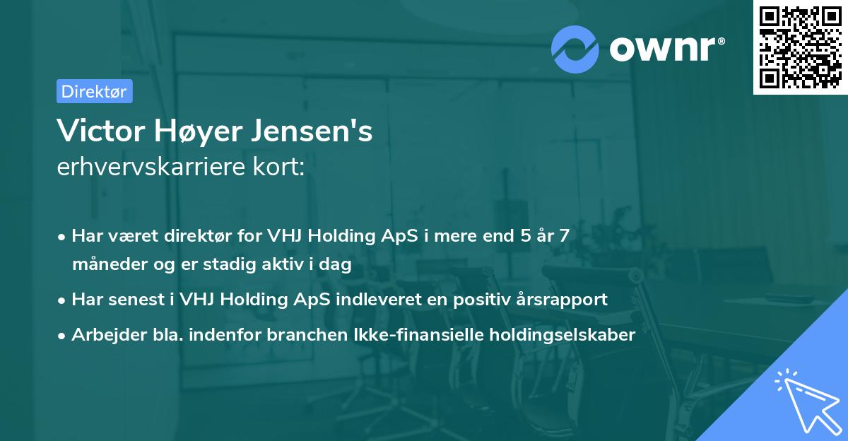 Victor Høyer Jensen's erhvervskarriere kort