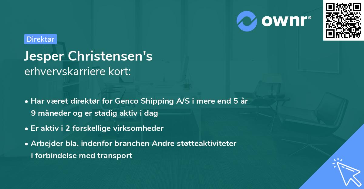 Jesper Christensen's erhvervskarriere kort