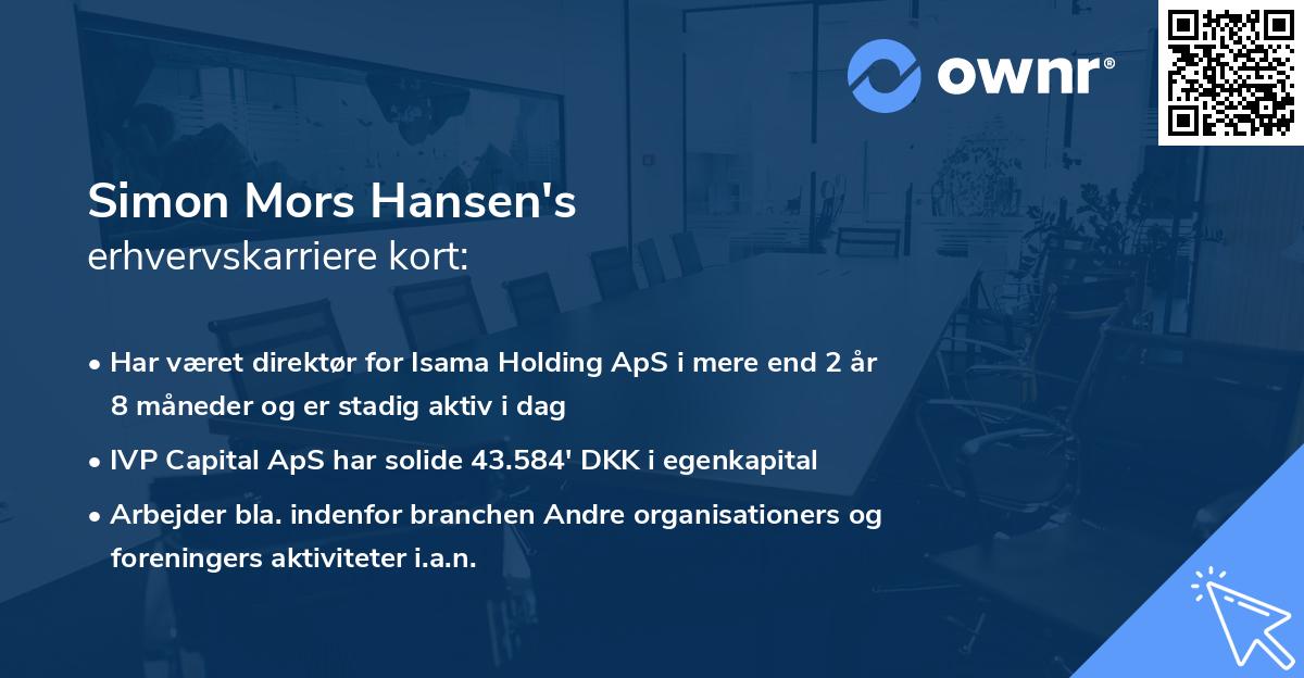 Simon Mors Hansen's erhvervskarriere kort