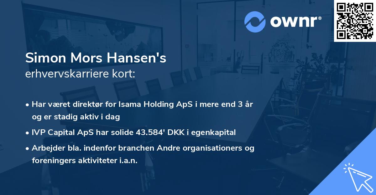 Simon Mors Hansen's erhvervskarriere kort