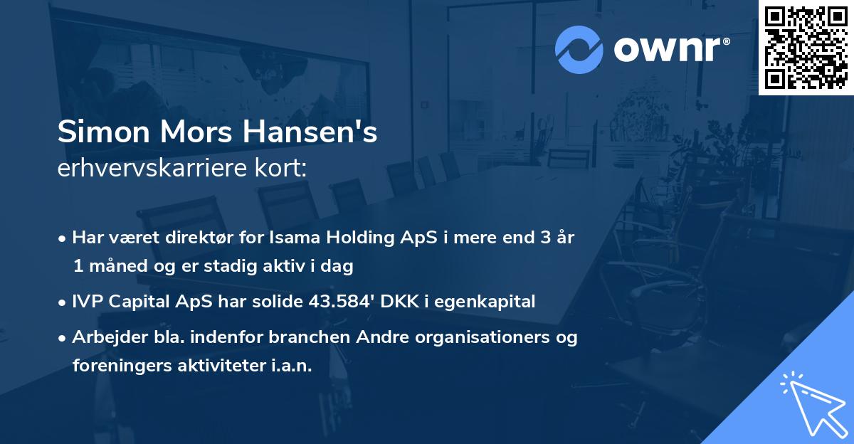 Simon Mors Hansen's erhvervskarriere kort