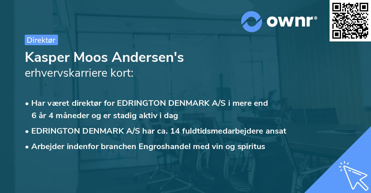 Kasper Moos Andersen's erhvervskarriere kort